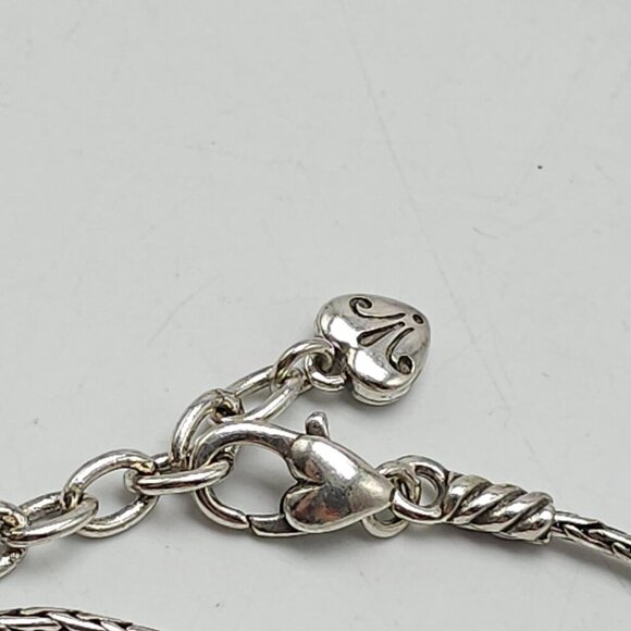 Brighton Heart Bar Pearl Blue Chalcedony Necklace 17"-18" Adjustable Chain - Picture 5 of 6